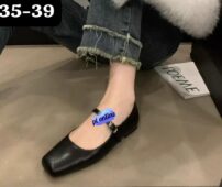 Women Classic Retro Square toe Flat Jane Shoes
